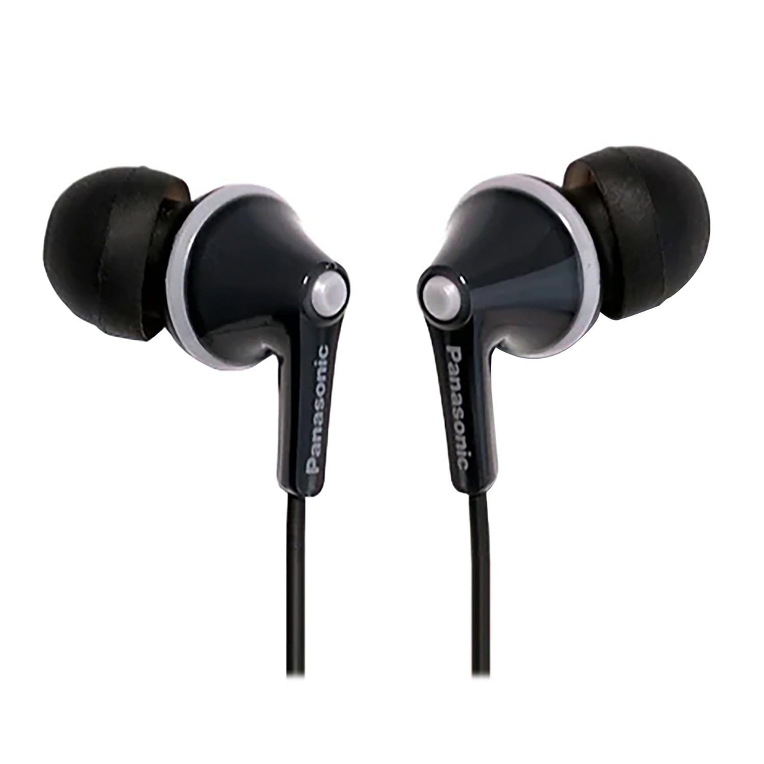 Panasonic ErgoFit Wired Earbuds, in-Ear Headphones with Microphone and Call Controller, Ergonomic Custom-Fit Earpieces (S/M/L), 3.5mm Jack for Phones