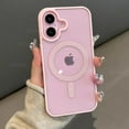 thumbnail image 4 of Fashion Transparent Magnetic Wireless Charge Case for iPhone 16 15 14 13 12 11 Pro Max Plus Pink Colorful Anti-Scratch Cover Dark purple For iPhone 12, 4 of 6