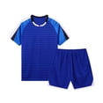 thumbnail image 1 of Odeerbi Conjunto de Entrenamiento de Fútbol Seco Rápido Para Chicos Y Niñas Malla Color Bloque Pantalones Cortos de Camiseta Conjuntos Atléticos Respirables Para 5-15 Años, 1 of 8