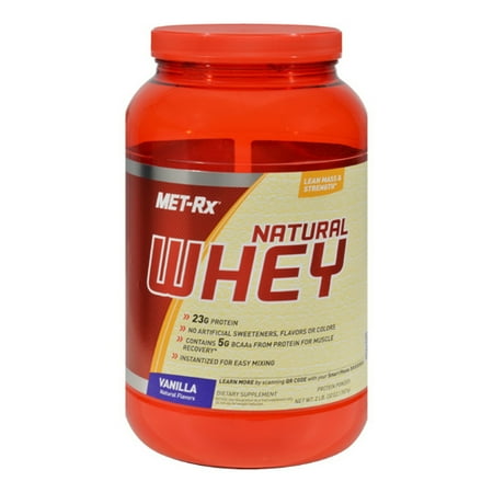 Met-Rx Natural Whey Protein Powder Natural Vanilla Flavor, 2 Lb