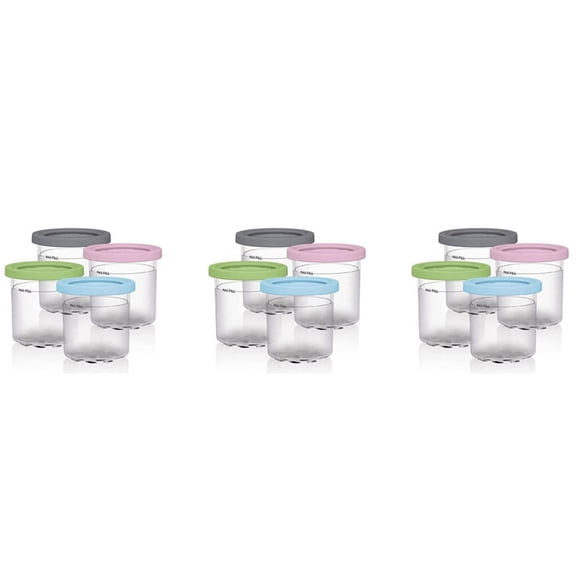 12x Ice Cream Pints Cup, Ice Cream Containers with Lids for Creami Pints NC301 NC300 NC299AMZ Series
