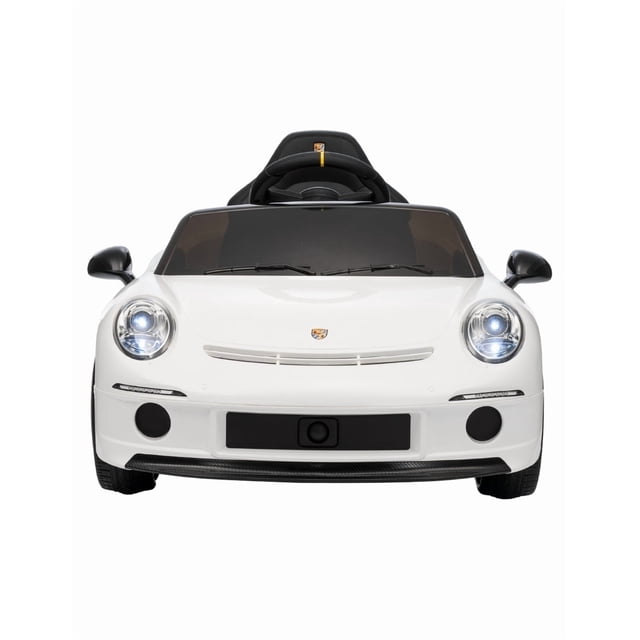 PINGÜE® Montable Eléctrico Niños Porsche® RUF GT Licencia Oficial | Control Remoto 2.4 GHz | Batería 12V 7AH |8 Km/h | 2 Motores 390 |Luces LED, Música, Radio| WHITE