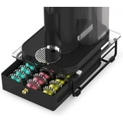 EVERIE Tempered Glass Top Drawer Organizer Holder Compatible with Nespresso Vertuoline Capsules, Small, NP03S-BL