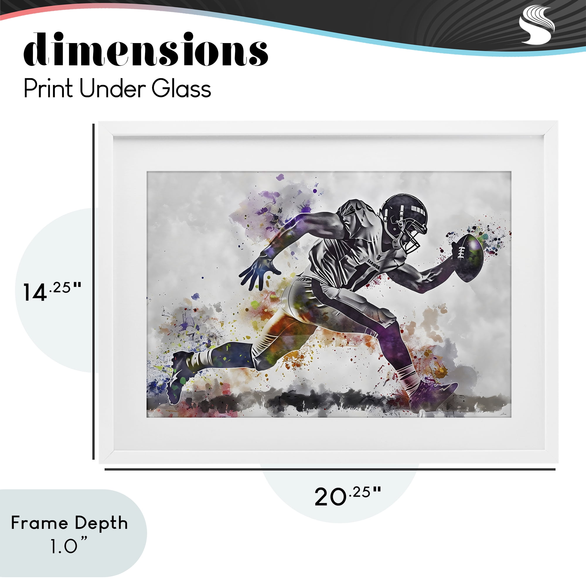 Stupell Industries Endurance Football Sprint White Framed Print Under Glass, design by Creative Studio