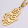 thumbnail image 3 of EUEAVAN Gold Abstract Palm Pendant Necklace Stainless Steel Jewelry, 3 of 7