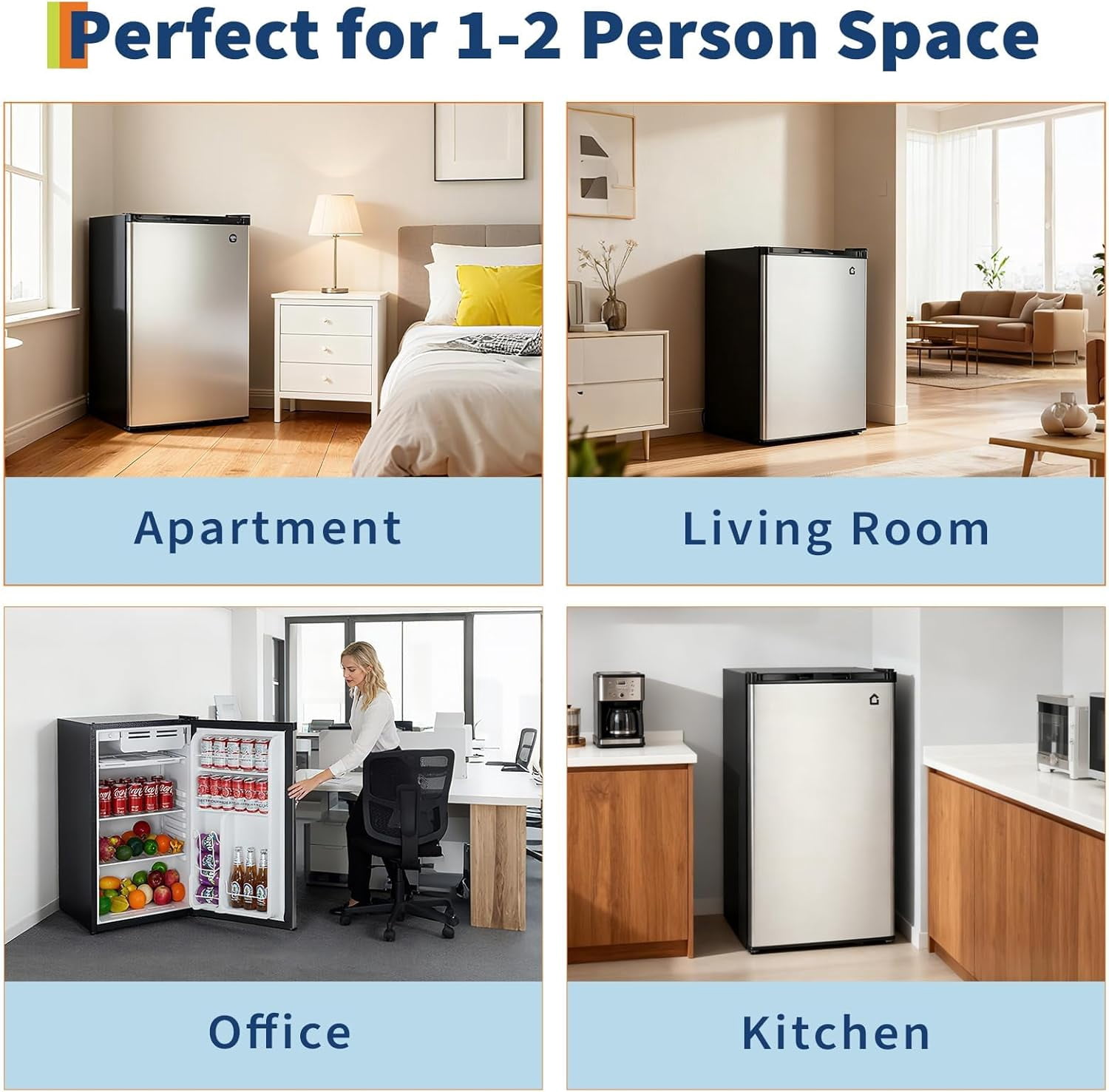 YUSAZENS Compact Refrigerator with Freezer, Energy Efficient Small Fridge with Adjustable Thermostat, Removable Shelves, Quiet Operation for Dorm, Apartment, Office and Bedroom