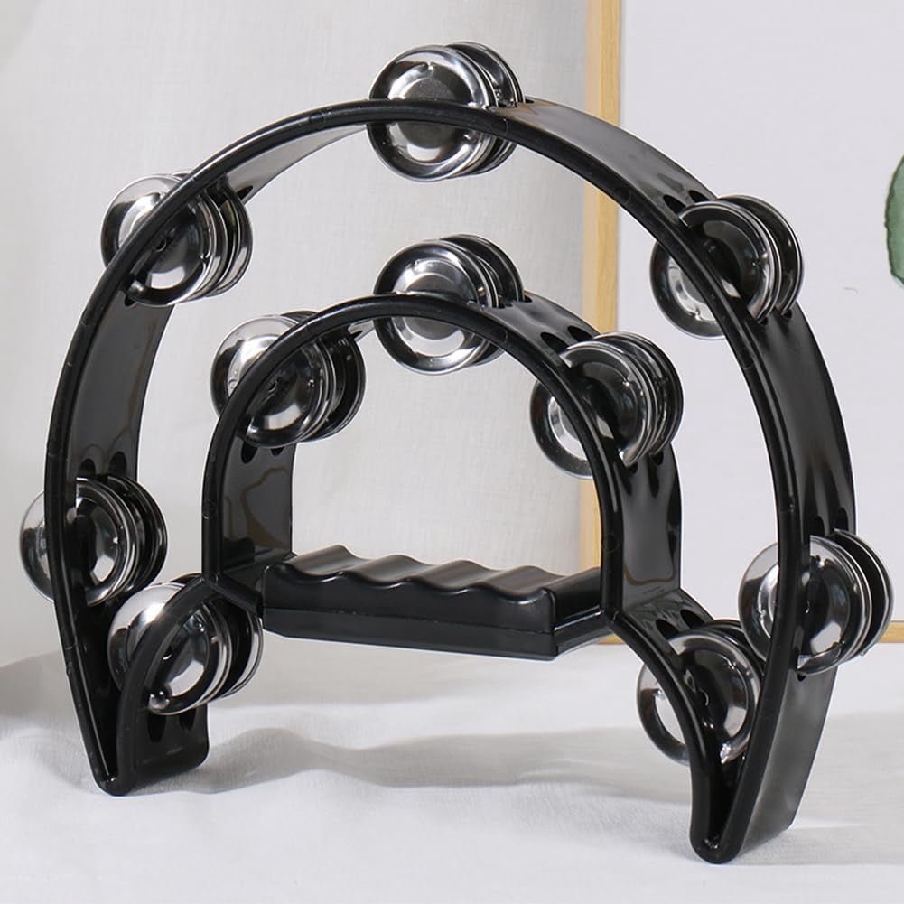 XIHAMA Double-row hand tambourine - 1 piece, half-moon shape, instrument for parties and KTV