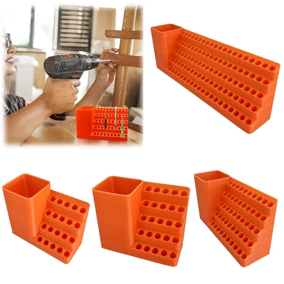 GeBuSn Can Store 20 25 50 Or 100 Drill Bits Drill Bit Storage Heavy Duty Tool Bag With Drill Bit Storage Organizer Tool For Home And Outdoor Use Woodworking Tools (A 5.6X8X8cm)
