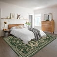 thumbnail image 4 of Garvee 6'x9' Modern Snake Printed Area Rug Washable Living Room Rug, Forest Low Pile Stain Resistant Rug Non Slip Carpet for Bedroom Dining Room, Green, 4 of 8