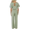 thumbnail image 6 of Women's Fashion Solid Color Jumpsuit - Short Sleeved, Stylish Design, 6 of 6
