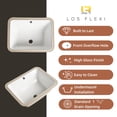 thumbnail image 4 of Los Flexi 20" x 15" White Rectangular Undermount vanity sink with Overflow, Space-Saving Bathroom Sink, 4 of 13