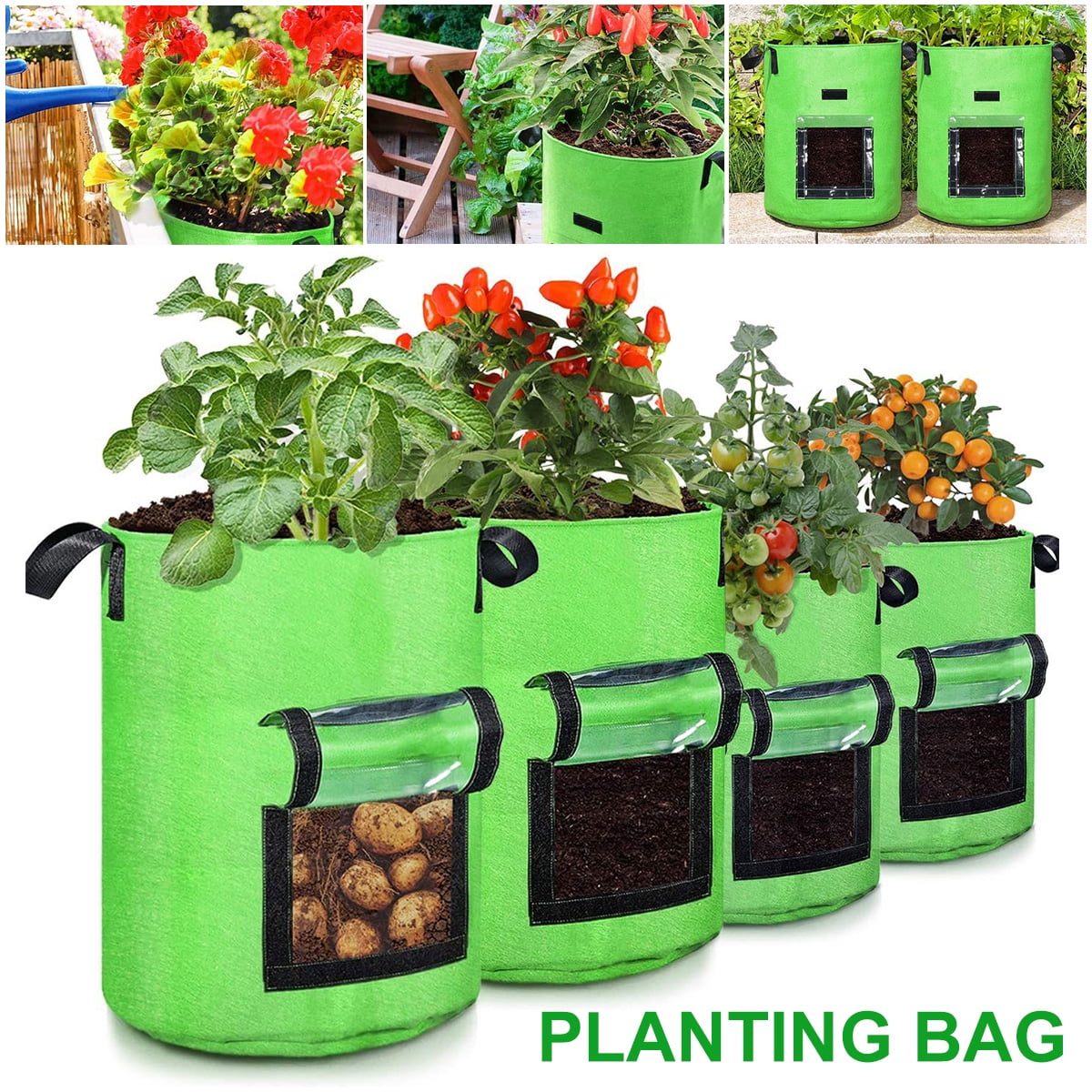 Best Aeration Fabric Vegetable Garden Plant Grow Bags 1,2,3,5,7,10,1 -  Plugsus