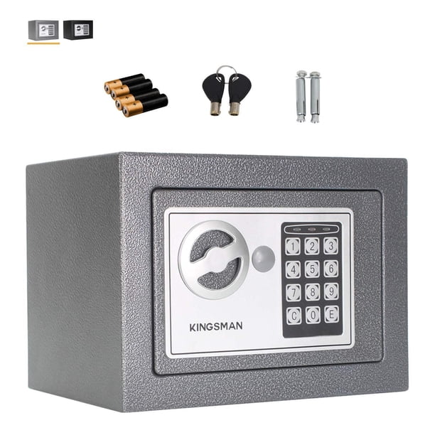 Caja Fuerte Negra de Seguridad Digital con Llave Pequeña Kingsman KMCF23N