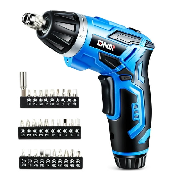 DNA Motoring TOOLS-00236 ‎Rechargeable 3.6V Cordless Blue Electric Screwdriver Tool Kit with LED Worklight