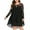 Black, variant on 2025 Clearance! 50% Off Clear! asdoklhq Summer Dresses for Women Clearance.Women Casual Plus Size Sheer Lace Sleeve High Low Hem O-Neck Swing Dress