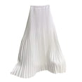 thumbnail image 2 of VUPSGEZ Womens Solid Pleated Elegant Midi Elastic Waist Maxi Skirt (White,One Size), 2 of 7