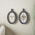 thumbnail image 2 of DecMode 15"H, 8"W Black Metal Pocket Watch Style Wall Clock (2 Count), 2 of 11