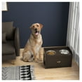 thumbnail image 2 of Elevated Dog Bowls with Storage, Large Dog Feeder Station - 21L Capacity, 2 Stainless Steel Bowls, Raised Dog Food Bowl Stand - Brown, 2 of 9