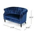 thumbnail image 6 of Melaina Tufted Chesterfield Velvet Loveseat with Scrolled Arms, Navy Blue and Dark Brown, 6 of 6