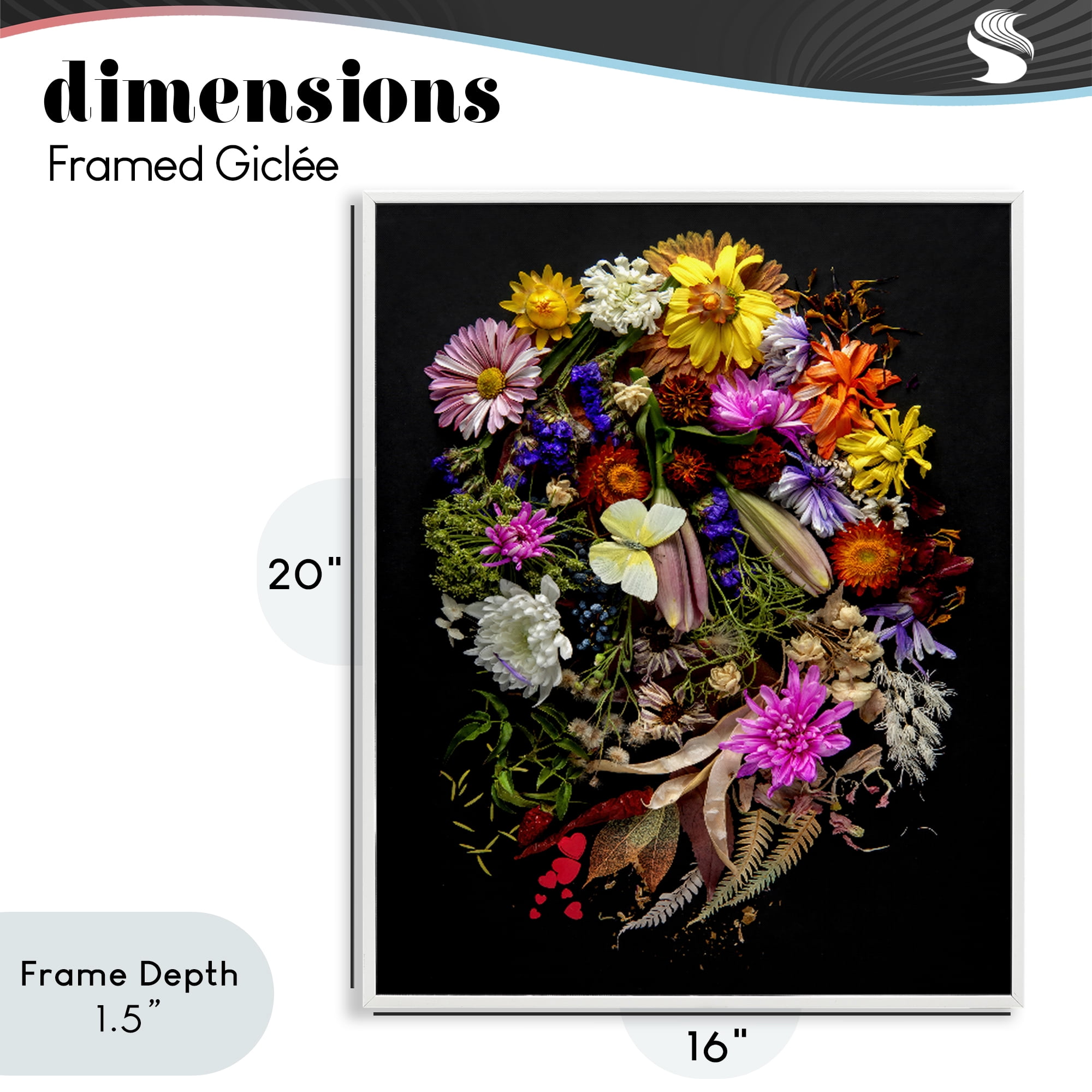 Stupell Industries November Flower Arrangement White Framed Giclee Art, design by Carl Kravats