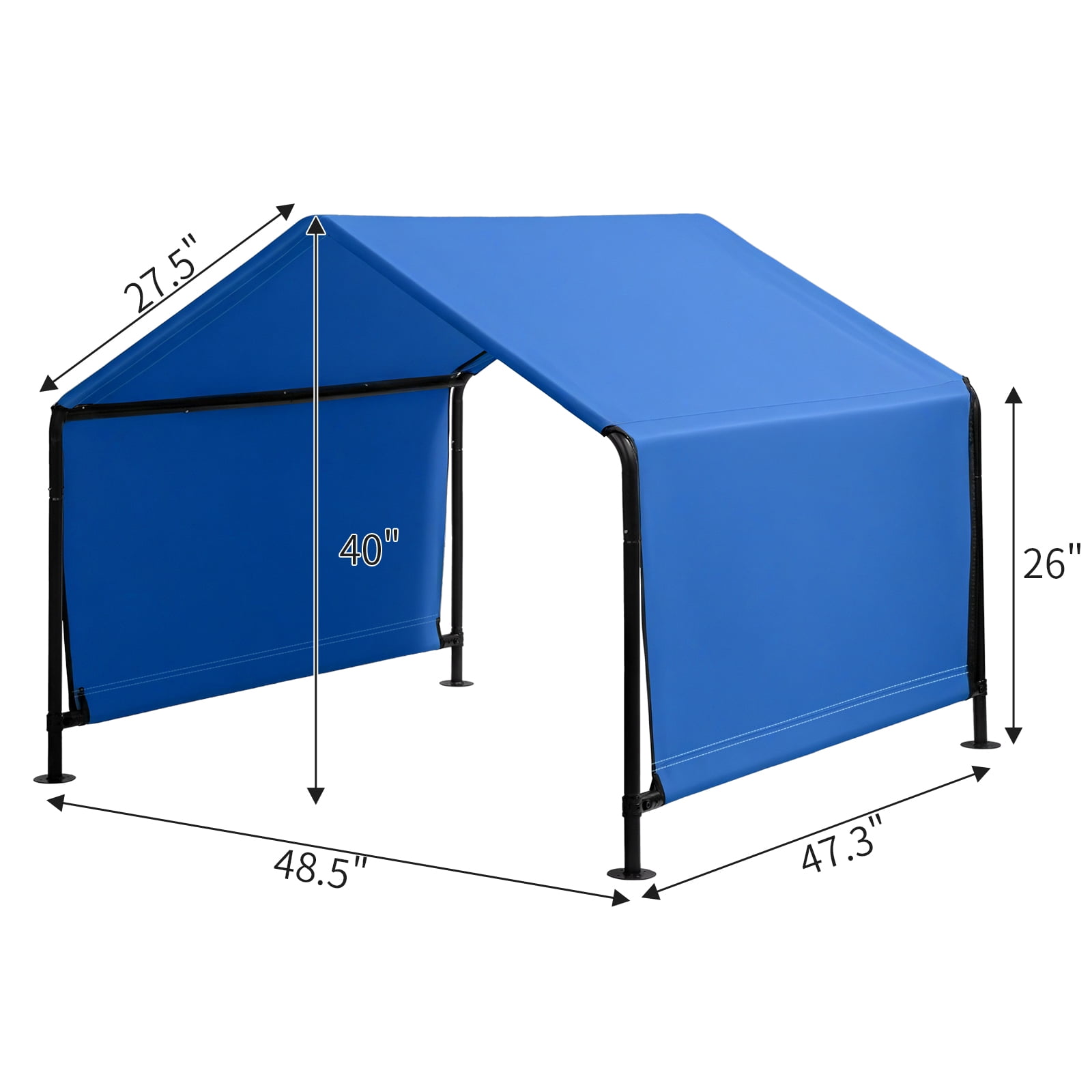 Blue Pet Tent, Waterproof UV-Resistant, Iron Tube Frame, Portable Foldable for Cats/Small Dogs/Rabbits