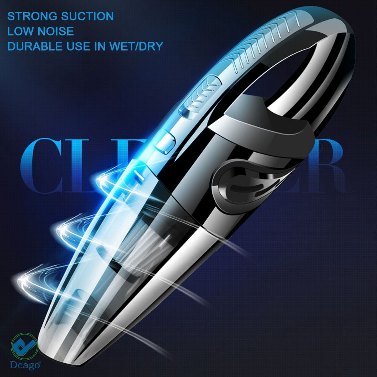 Deago Portable Car Vacuum Cleaner High Power Cordless Handheld Mini Vacuum for Home and Car Cleaning