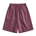 thumbnail image 6 of PiGOGI Women's Loose High Waist Wide Leg Shorts with Pocket Solid Color Casual Summer Lightweight Pants Purple XL, 6 of 6