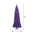 thumbnail image 2 of Vickerman 7.5' Flocked Purple Slim Fir Artificial Christmas Tree, Purple Dura-lit lights., 2 of 2