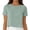 Green(Womens Shirts), variant on Womens Short Sleeve Crop Tops Crewneck Boxy T-Shirts Soft Textured Basic Casual Summer Tee