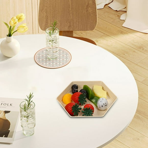 Hexagonal Plates Impregnable Dinner Plates Dishwasher Microwave Safe Plastic Plates Reusable Lightweight Plates For Kitchen Or Camping 6.69x6.69 Inches