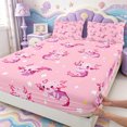 thumbnail image 3 of Manfei Animal Axolotl Fitted Sheet Full,Watercolor Amphibian Bed Set,3pcs,1 Fitted Sheet and 2 Pillowcases, 3 of 6