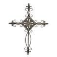 thumbnail image 1 of 22" Grey Metal Scroll Design Gris Décoration de Mur Croisé Suspendu, 1 of 3