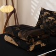 thumbnail image 6 of Homewish Goth Sugar Skull Zipper Queen Comforter Set with Fitted Sheet and 2 Pillowcases,Skeleton Halloween Zipper Bedding Set,Brown,Black Reversible,4pcs, 6 of 8