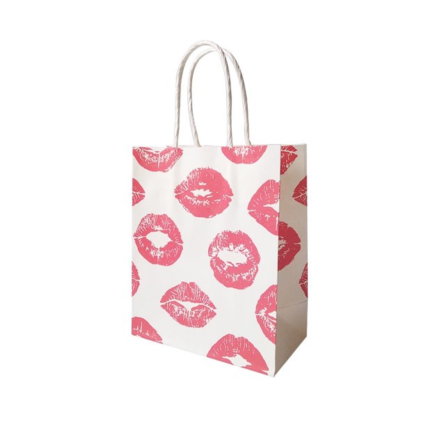 50 unids/lote 15x18cm bolsas de papel de impresión con patrón cosmético con asa bolsas de regalo recuerdo de fiesta bolsas de almacenamiento de embalaje de boda Xemadio 2027311-1