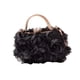 thumbnail image 5 of Bolso de fiesta con flores y cadena desmontable, compacto, para mujer, para baile de graduación Negro, 5 of 9