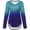 Blue, variant on Women's Tie Dye Print Shirts Casual Long Sleeve T-Shirt Tops Dressy V Neck Loose Curve Hem Blouse Fall Trendy Top