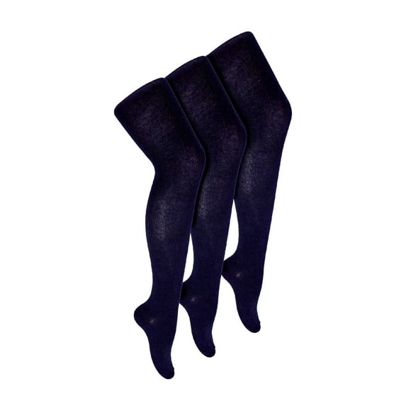 3 Paires de Collants d'École pour Filles / Sock Snob / Collants Opaques Unis pour Filles