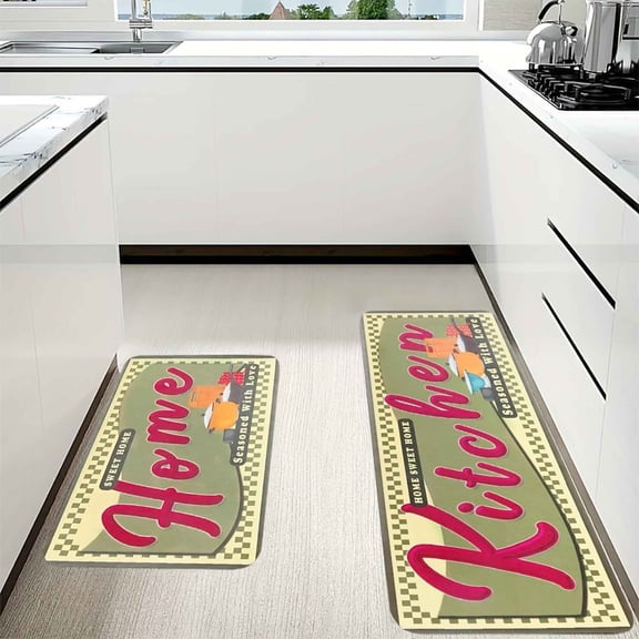 AIOE Kitchen Mat 2 PCS, Anti Fatigue Kitchen Mats Cushioned Memory Foam, Waterproof Kitchen Rugs Non Slip for Floor, Washable Kitchen Rug Mats Comfort Standing for Home & Office 17"x47" 17"x29.5"