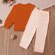 thumbnail image 4 of Conjuntos de blusas y camisas de cuello redondo y manga larga para niño y niña, otoño e invierno, Acción de Gracias, sudadera con capucha de manga larga bordada y pantalón largo, conjunto de dos pieza, 4 of 8