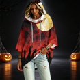 thumbnail image 2 of IYYVV Halloween Womens Oversized 3/4 Sleeve Hoodies Sweatshirts | Casual Pullover, Warmth For Fall & Winter, Basic Loose Fit Athletic Jackets Vermilion 3XL, 2 of 7