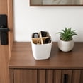 thumbnail image 6 of Bamboo 4 Compartment Storage Box, Desktop Cosmetic Organizer Remote Control Holder, 4.33x3.54x3.54 Inch Wooden Tray Bin, for Office Bedroom Vanity Table Decor Black, 6 of 6