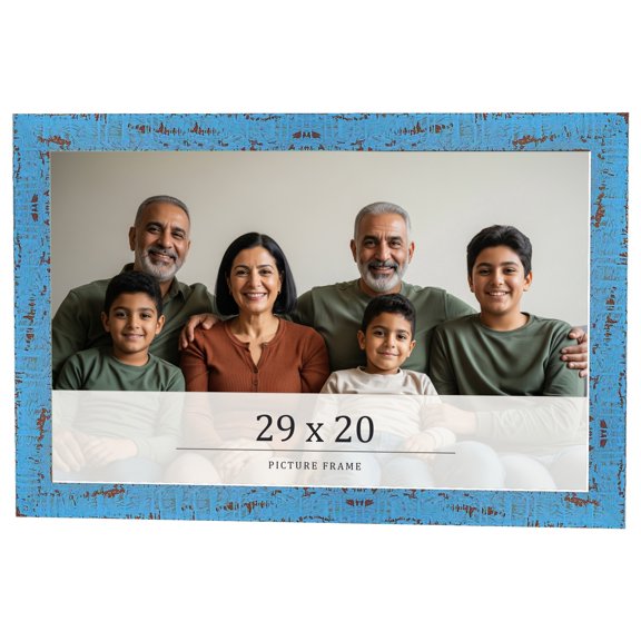 29x20 Frame Blue Solid Wood Picture Frame Width 1.125 Inches | Interior Frame Depth 0.5 Inches |