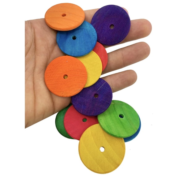 Bonka Bird Toys 2076 Pk12 Wood Discs Foot Talon Craft Part Bird Toys
