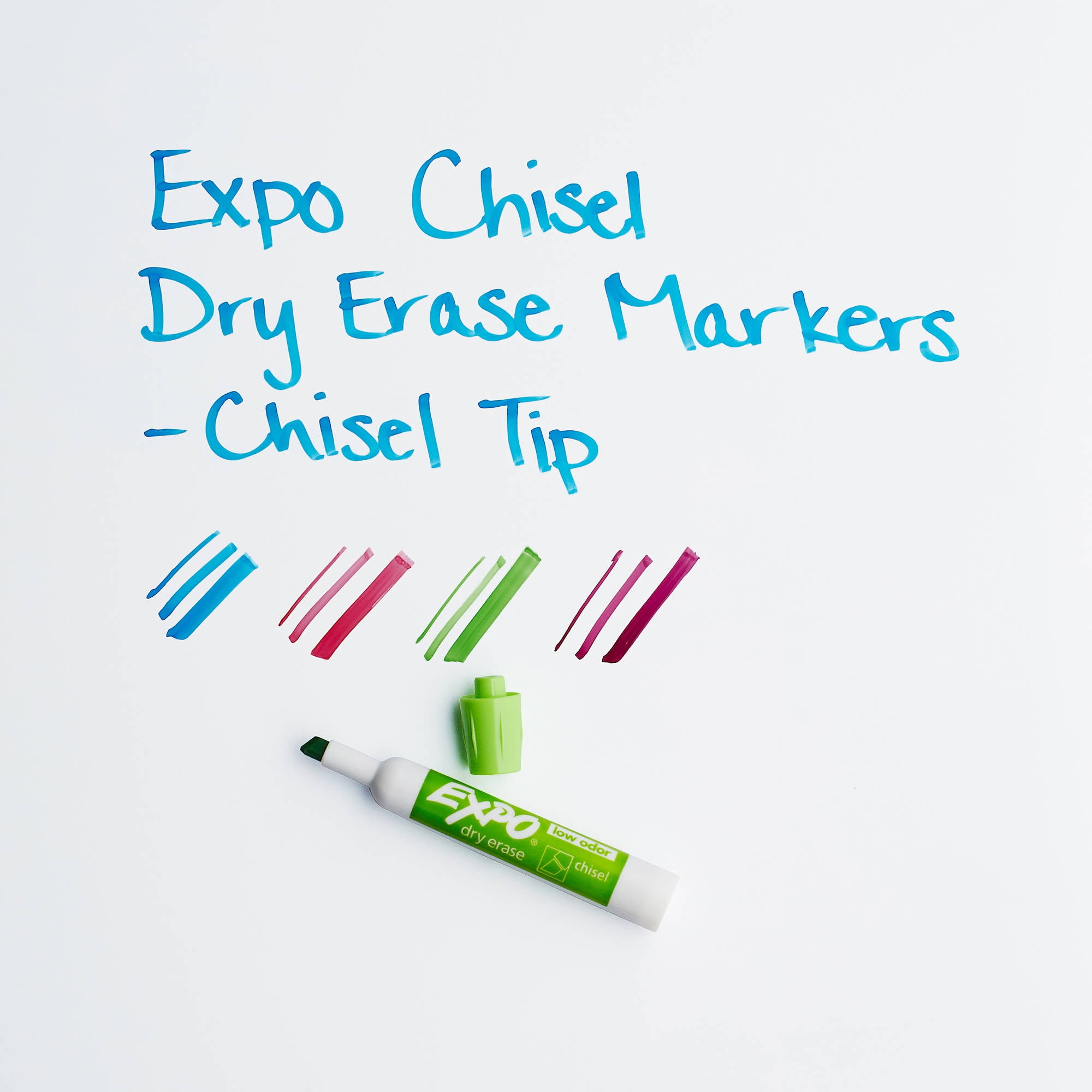 EXPO Low Odor Dry Erase Markers, Chisel & Ultra-Fine Tips, Assorted Colors, 4 + 1 Bonus Pack