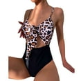 thumbnail image 4 of 2023 New Swimsuits Arrving!TIANEK Special Women One-Piece Swimwear Mother's Day Printed Strapless Summer Splicing Elastic Bathing Bikini Clearance, 4 of 6