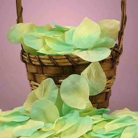 Scrapbooking Petals - Mint Green Yellow 144pcs Fabric Flower Rose Petals