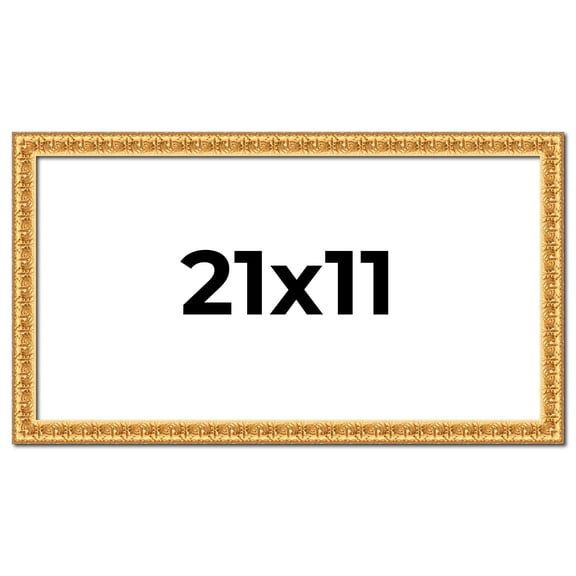 21x11 Frame Gold Real Wood Picture Frame Width 1 inches | Interior Frame Depth 0.5 inches | Edwina