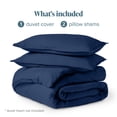 thumbnail image 3 of Bare Home Luxury Duvet Cover and Sham Set - Premium 1800 Collection - Ultra-Soft - Queen, Dark Blue, 3-Pieces, 3 of 10