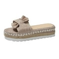 thumbnail image 3 of Mostsola Platform Sandals for Women 2025 Summer Espadrilles Open Toe Bow Slides Beach Shoes, 3 of 9