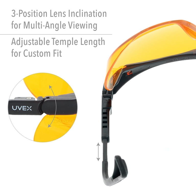 Uvex S1933X Skyper Safety Eyewear, Black Frame, SCT-Orange UV